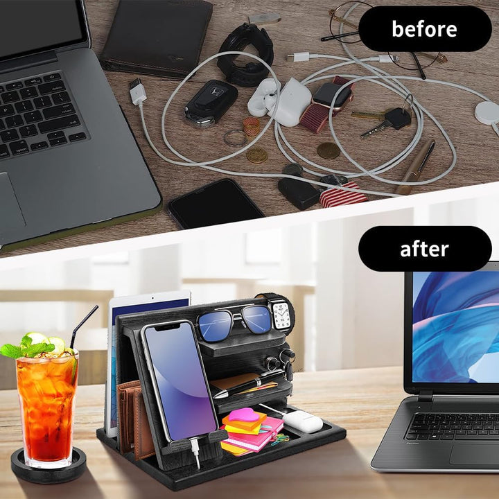 Geschenke für Männer Geschenke zu Valentinstag Holz Telefon Dockingstation Nachttisch Organizer Vate