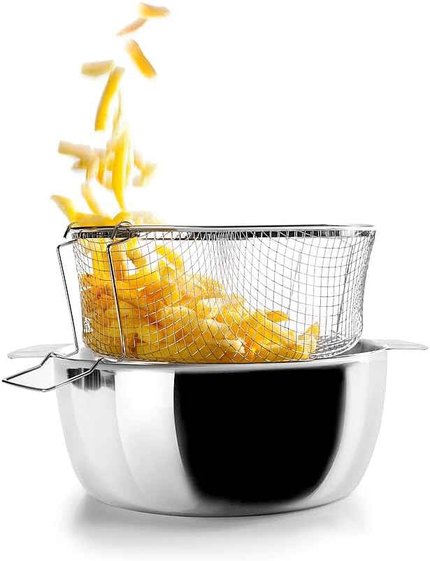 IBILI - Induktionsfritteuse mit Korb, 24 cm, Edelstahl, Für Induktion geeignet