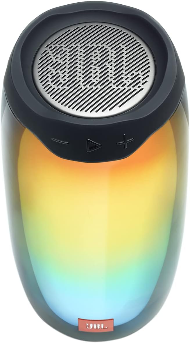 JBL Pulse 4 in Schwarz – Wasserdichter Bluetooth-Lautsprecher mit 360-Grad-Beleuchtung – Bis zu 12 S