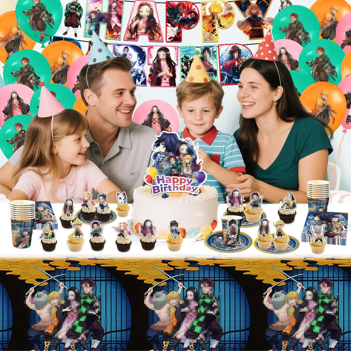 Pappteller Kindergeburtstag Deko Junge- Ghost Slaye Geburtstag Geschirr Set Geburtstagsdeko Partyges