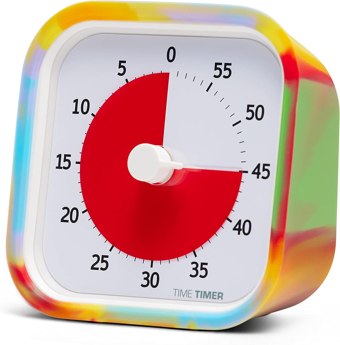 Time Timer MOD Tie Dye – Spezial-Edition – Visueller Timer für Kinderlernen, Bürouhr für Lehrer, Hei