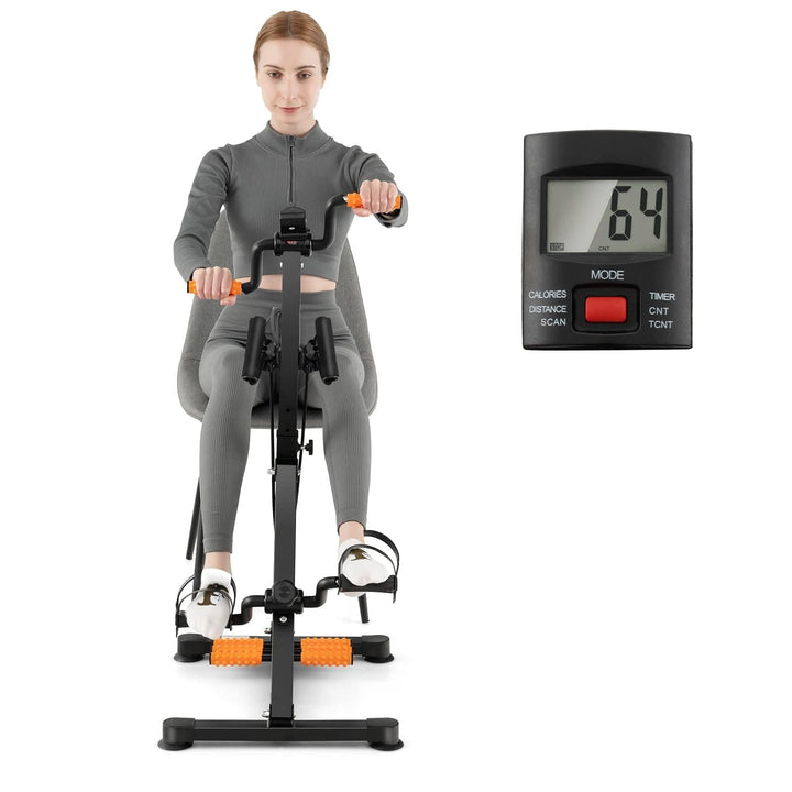 COSTWAY Pedaltrainer für Senioren, Arm und Beintrainer mit LCD Display, Bewegungstrainer höhen- & lä
