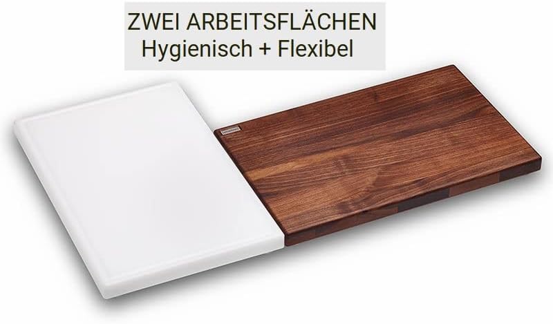 Nussbaum & Schneidboard Kunststoff - Praktisches Schneidebrett-Set - Made In Germany - 2 x 45x29x3,8