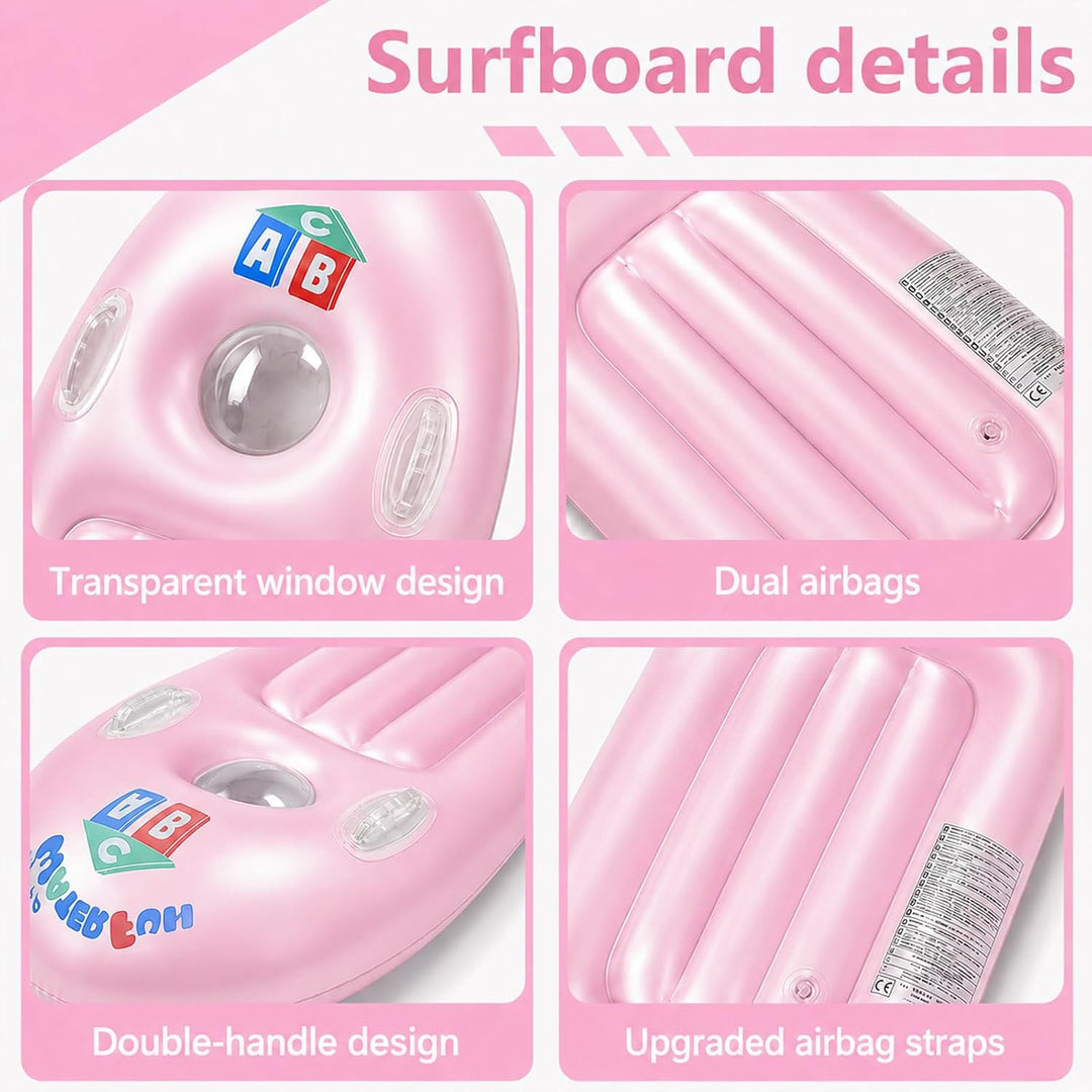 Schwimmbrett Bodyboard Aufblasbar, Surfbrett Bodyboard mit Griffen, Schwimmhilfe Aufblasbar Kinder,