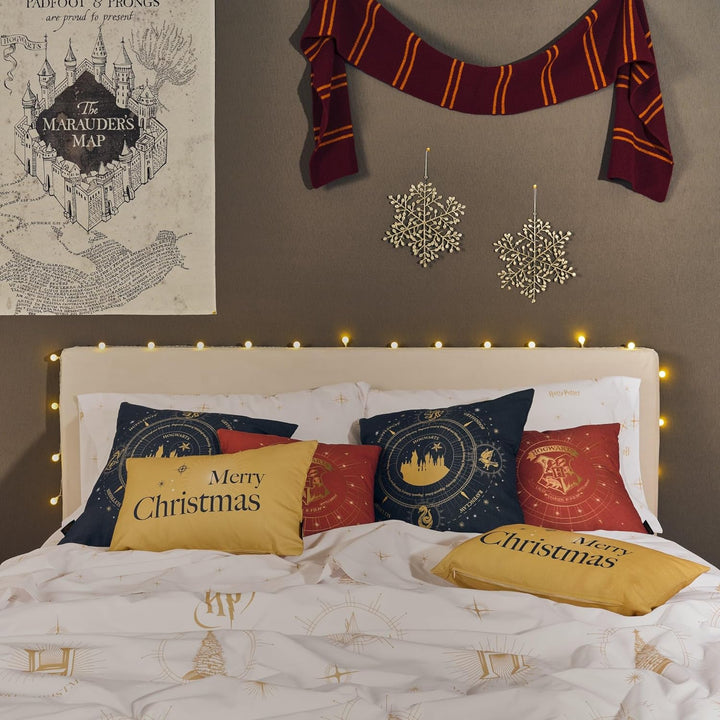 Belum Bettbezug Harry Potter, Bettbezug mit Knöpfen, 50% Baumwolle, 50% Polyester, Modell Hogwarts G