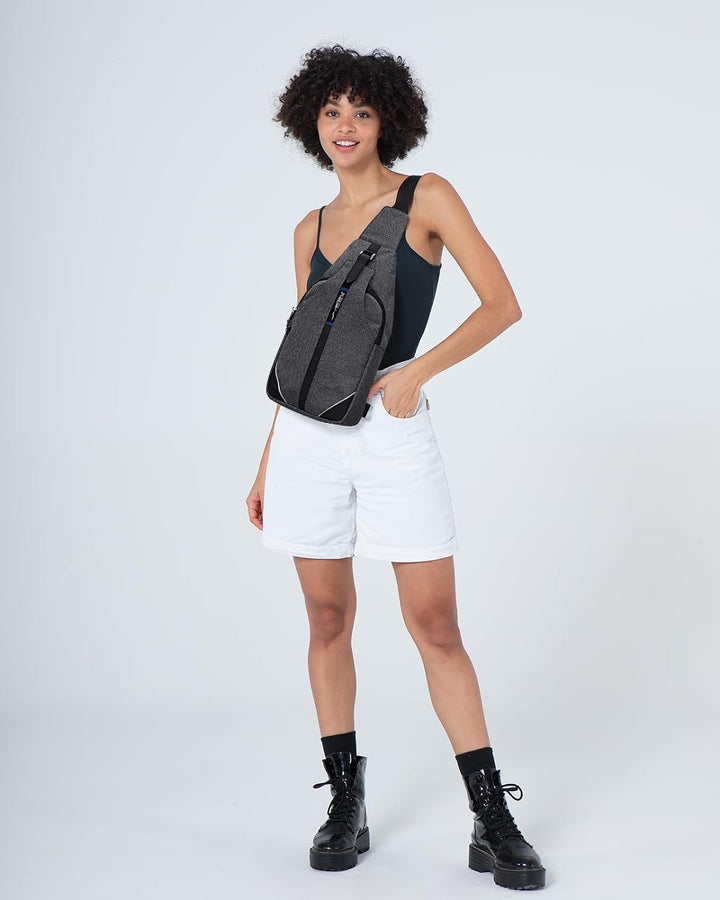 WATERFLY Anti-Diebstahl Sling Bag für Damen und Herren Brusttasche Hippie Crossbody Bag Multipurpose