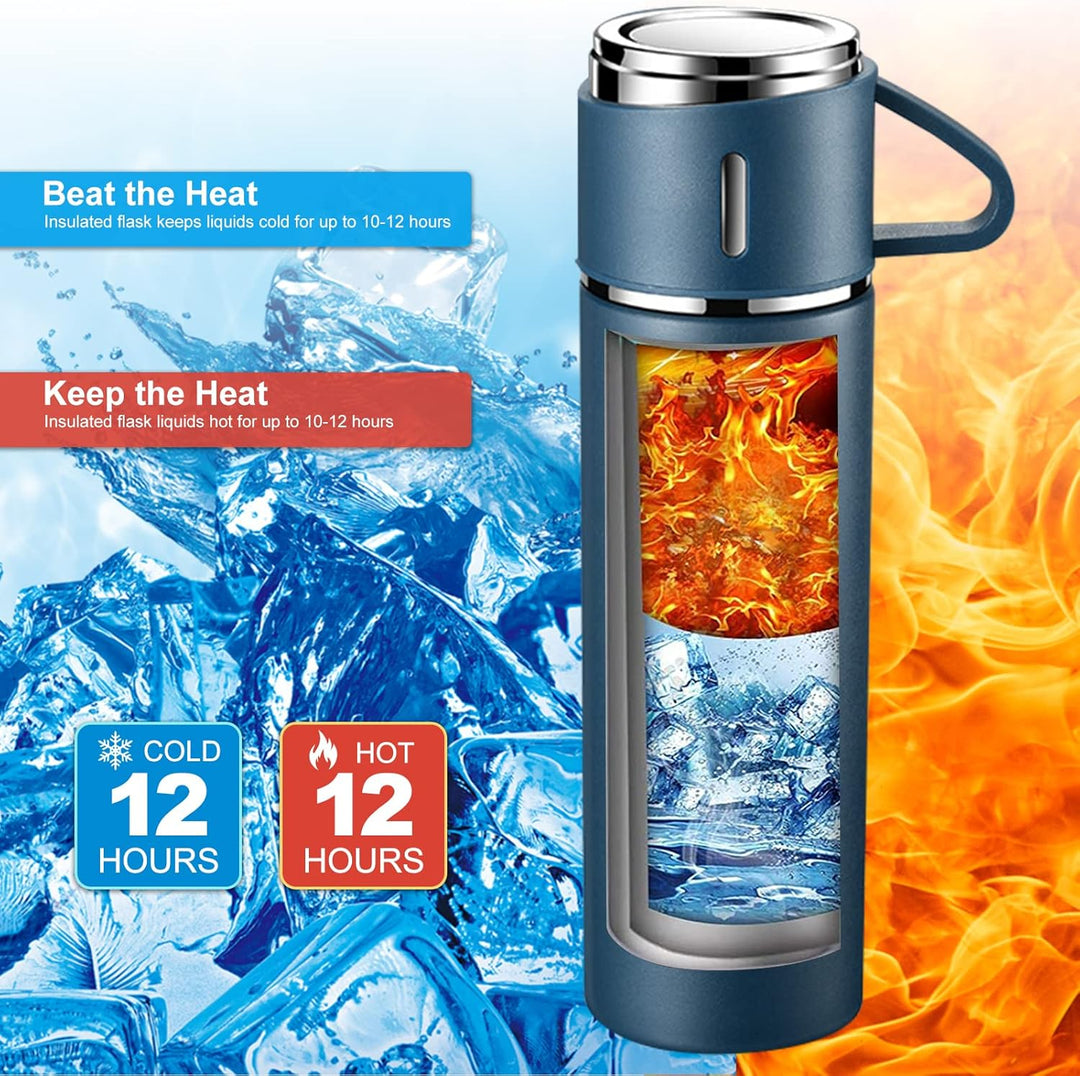 Termosflaschen Edelstahl, Auslaufsichere Thermosflasche, Wasserflasche BPA frei, Isolierflasche 500m
