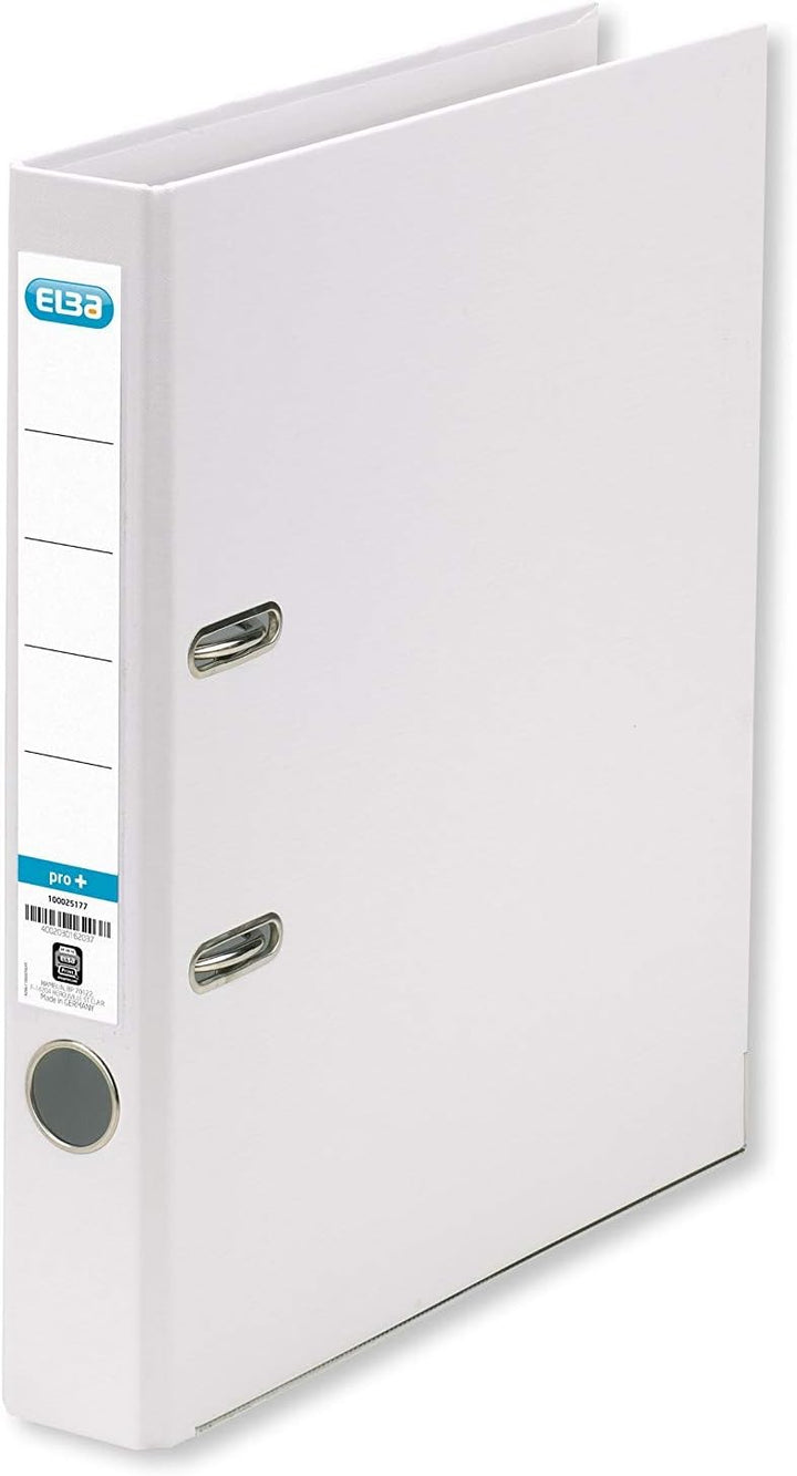 Elba Ordner A4, Smart Pro+, 5 cm schmal, Kunststoff, weiss, 10 Stück schmal (10 Stück) weiss, schmal