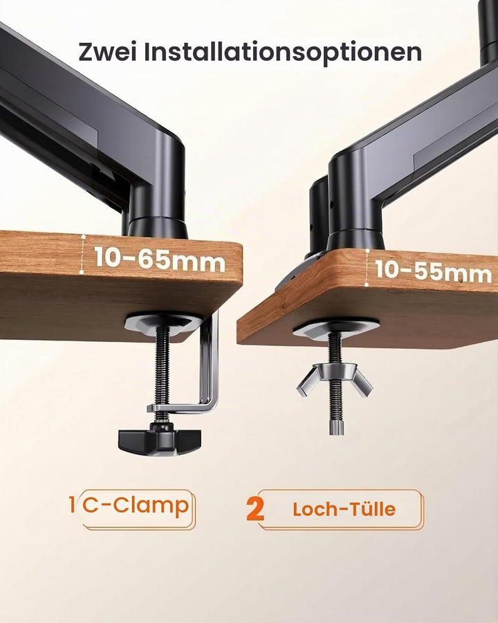 ErGear Monitor Halterung 2 Monitore für 17 bis 32 Zoll Bildschirme, Bildschirmhalterung 2 Monitore,