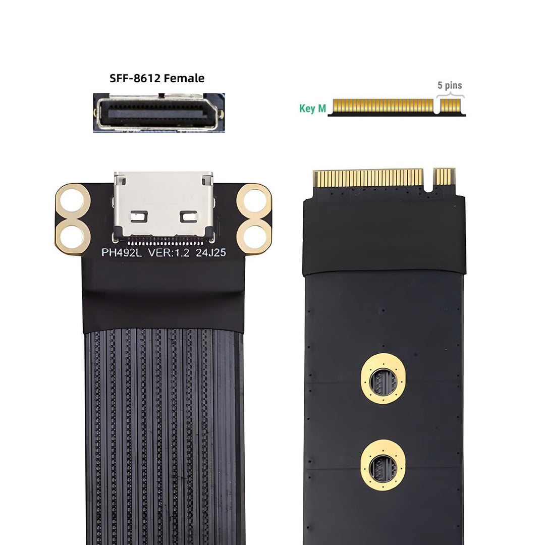 NFHK 2280 NGFF PCI-E4.0 M.2 M-Schlüssel zum Oculink SFF-8612 SFF-8611 Hostkabel 15 cm für NVME U.2 S