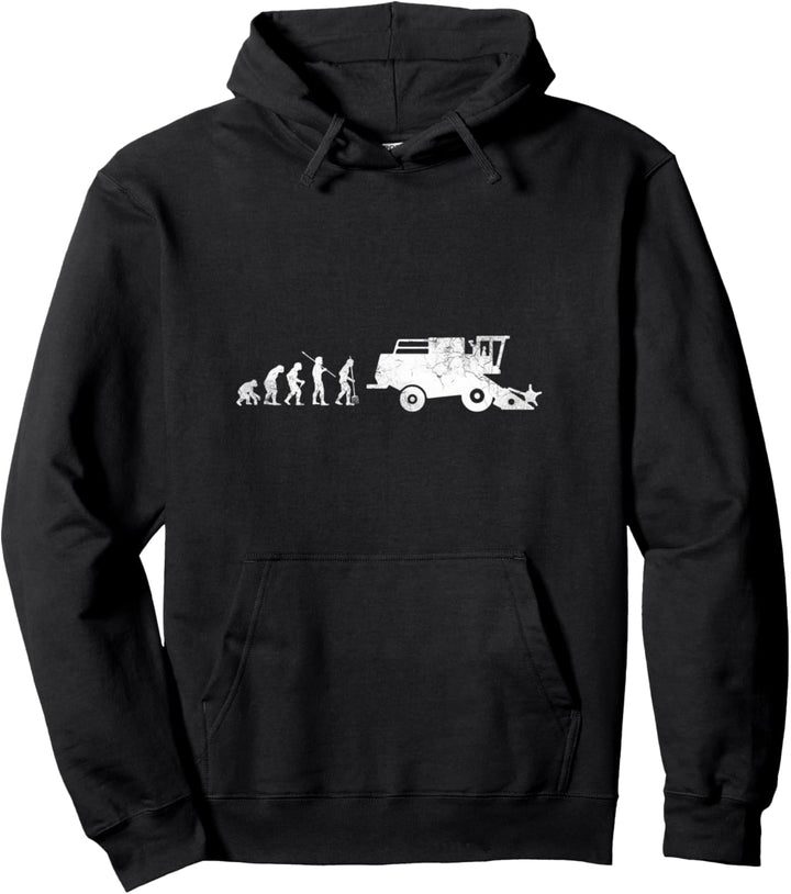 Evolution Landwirtschaft Bauer Mähdrescher Geschenk Pullover Hoodie