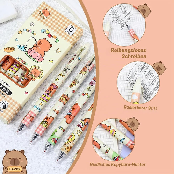 Capybara Rucksack Set - Schulrucksack Grosse Kapazität mit Capybara Federmäppchen, Stiften & Schlüss