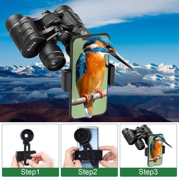 HD Fernglas für Erwachsene, Jagd, Wandern, Sightseeing, FMC-Linse Feldstecher inkl. Tragetasche, Tra