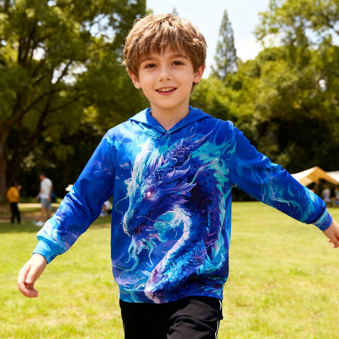 Loveternal Kinder Hoodie 3D Druck Kapuzenpullover Jungen Mädchen Langarm Pullover Mit Taschen 5-13 J
