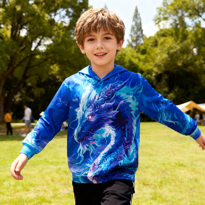 Loveternal Kinder Hoodie 3D Druck Kapuzenpullover Jungen Mädchen Langarm Pullover Mit Taschen 5-13 J