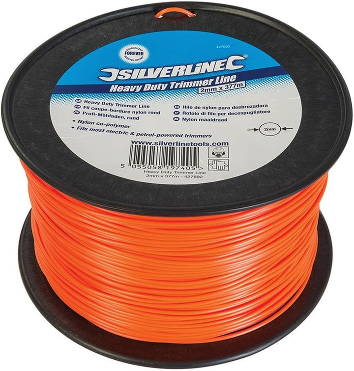 Silverline 427692 Profi-Mähfaden, rund 2 mm x 377 m, 2 mm x 377 m