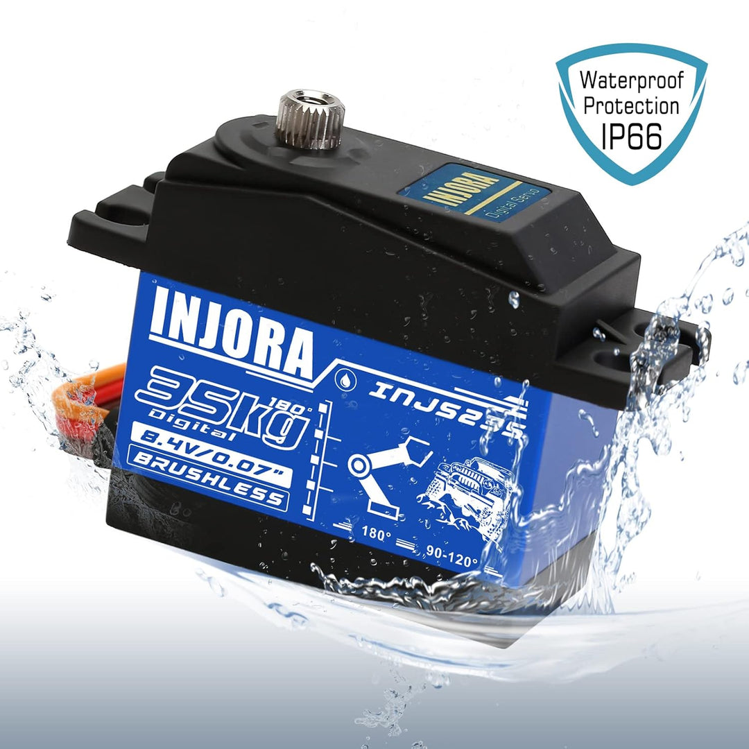 INJORA RC Servo Motor 35KG Wasserdicht Brushless Servo Grosses Drehmoment Digital Servo Hoch Stromsp