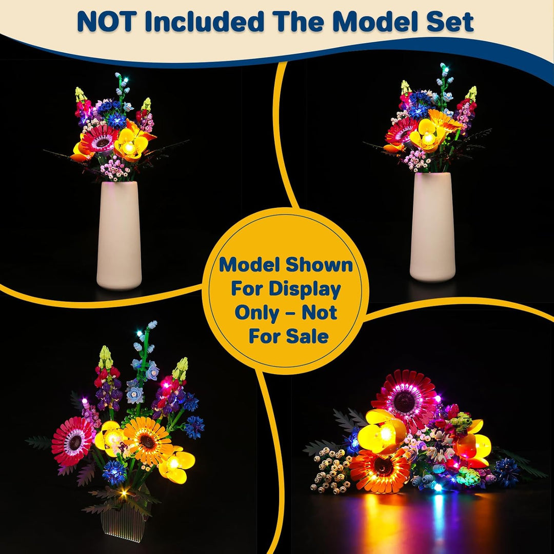 LocoLee Led Licht Set Kompatibel mit Lego Wildblumenstrauss-Set, Led Beleuchtungs Set Compatible wit