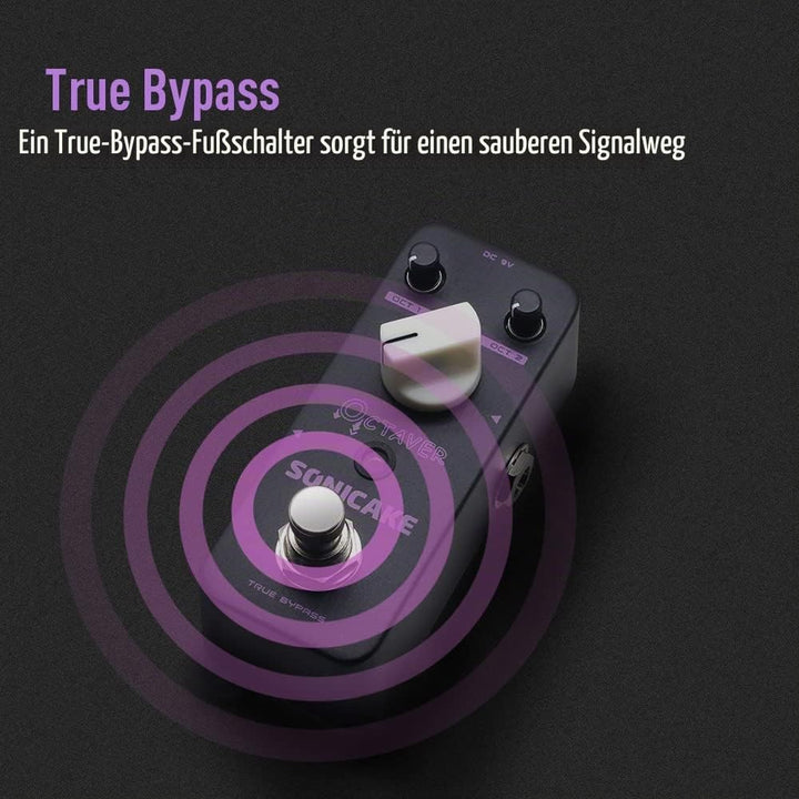 SONICAKE Octave Guitar Pedal Octave Gitarren Bass Effektpedal Analog Classic Octaver True Bypass, Oc
