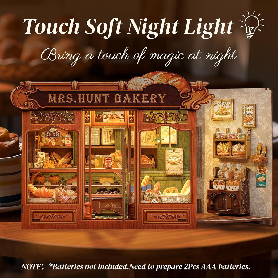 Cutefun Book Nook Kit - DIY Häuser LED-Beleuchtung - Miniature House Holzmodell Puppenhaus- 3D Holz