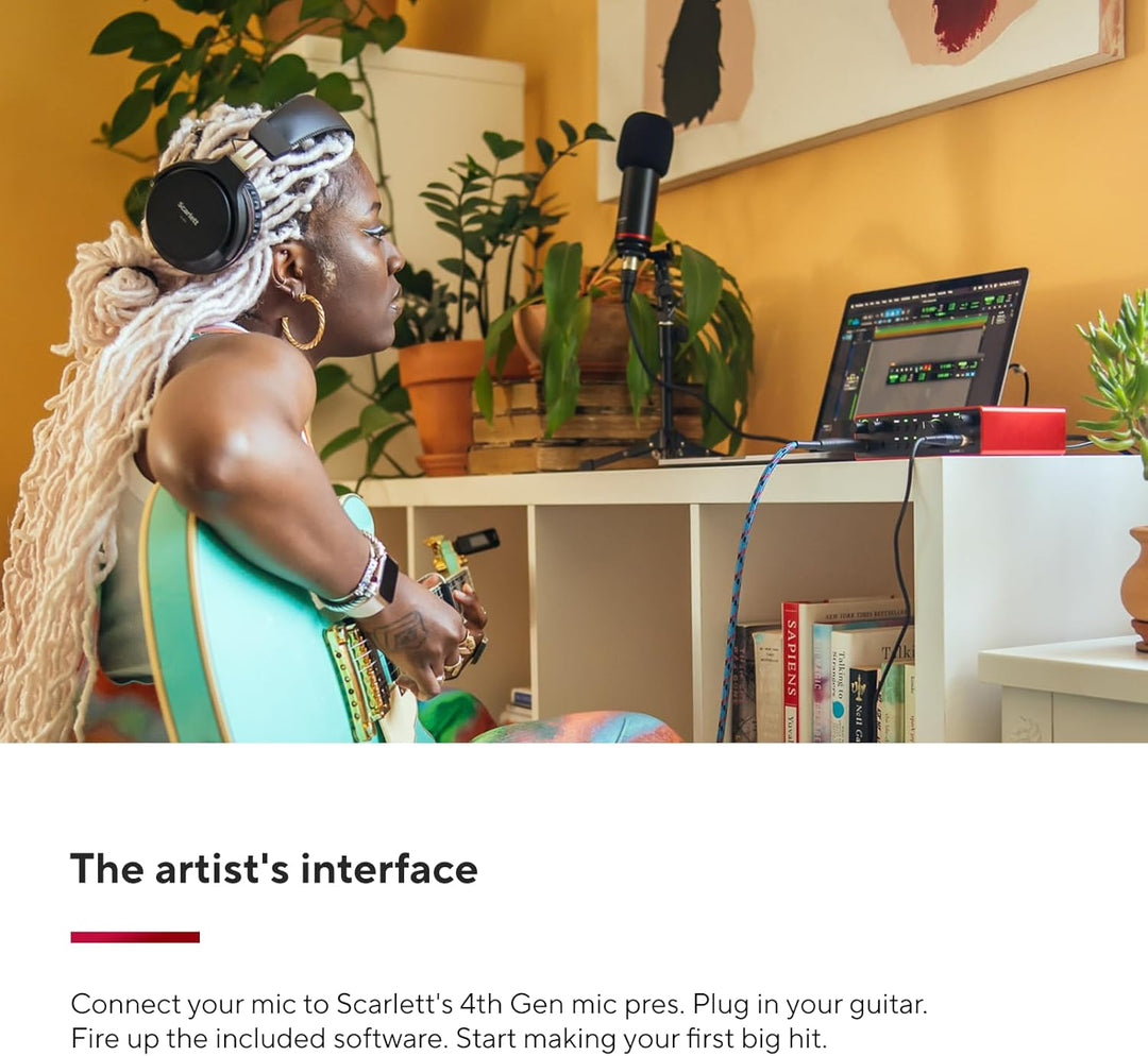 Focusrite Scarlett 2i2 4. Gen USB-Audio-Interface, Komposition, Streaming und Podcasting — Aufnahmen