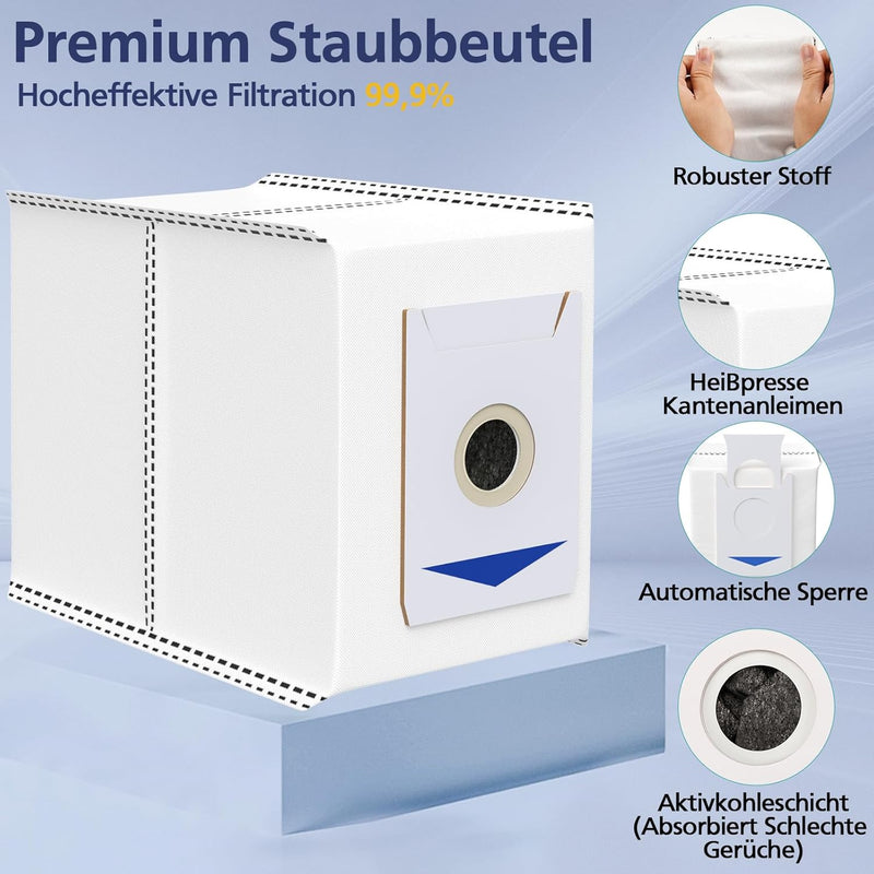 19 Stück Zubehör für Ecovacs Deebot T30 Omni / T30 Pro Omni / T30 Max Staubsauger, 1 Hauptbürste, 4