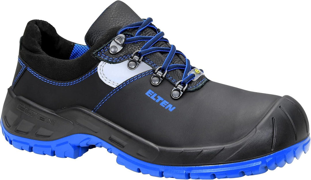 ELTEN Sicherheitsschuhe ALESSIO XXW Low ESD S3, Damen und Herren, Lederschuh, robust, Blau, Stahlkap