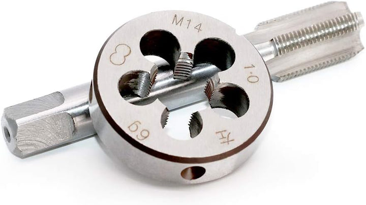 MonLiya NEU 14 mm 14 X 1 links Hand Gewindebohrer und Schneideisen Set(M14 x 1 mm)