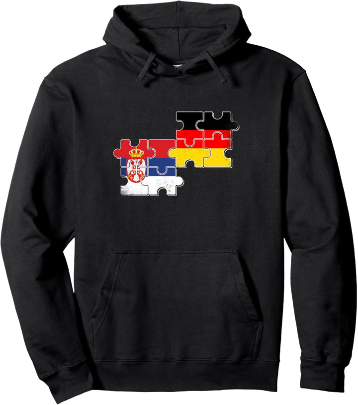Serbien Deutschland Flagge Deutsch Serbe Pullover Hoodie