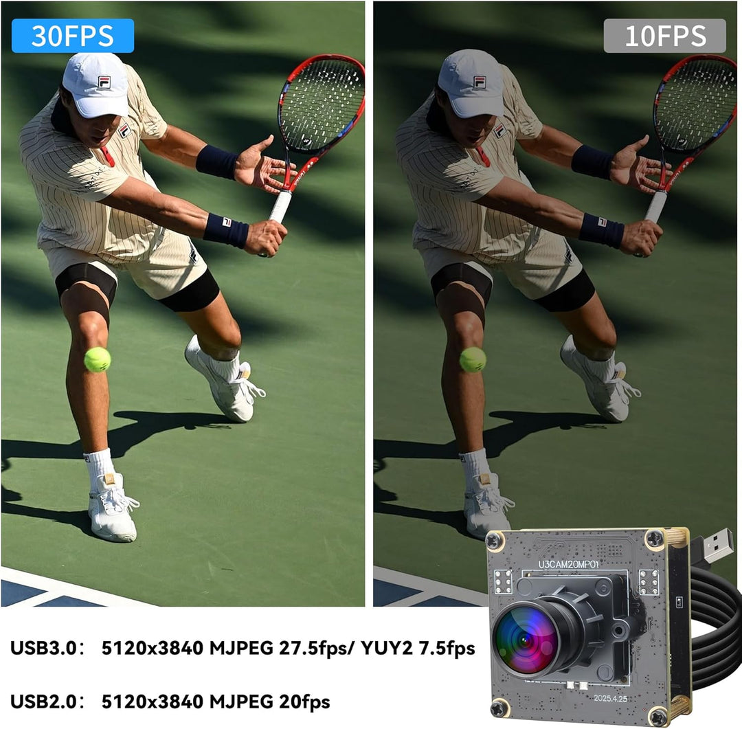 ELP 20MP USB-Kamera 4K 30fps USB 3.0 Typ-C Webcam, 3840P hochauflösende Kamera mit 95° Weitwinkelobj