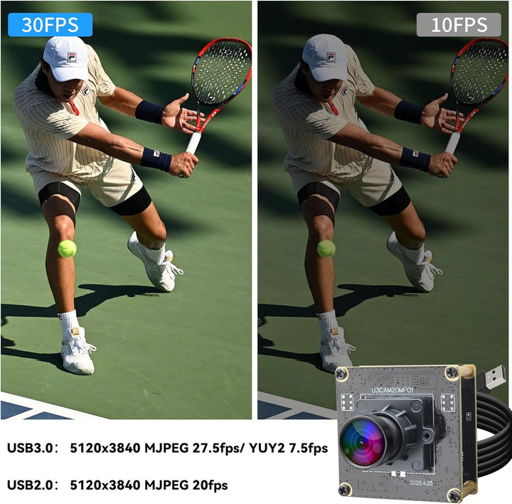 ELP 20MP USB-Kamera 4K 30fps USB 3.0 Typ-C Webcam, 3840P hochauflösende Kamera mit 95° Weitwinkelobj