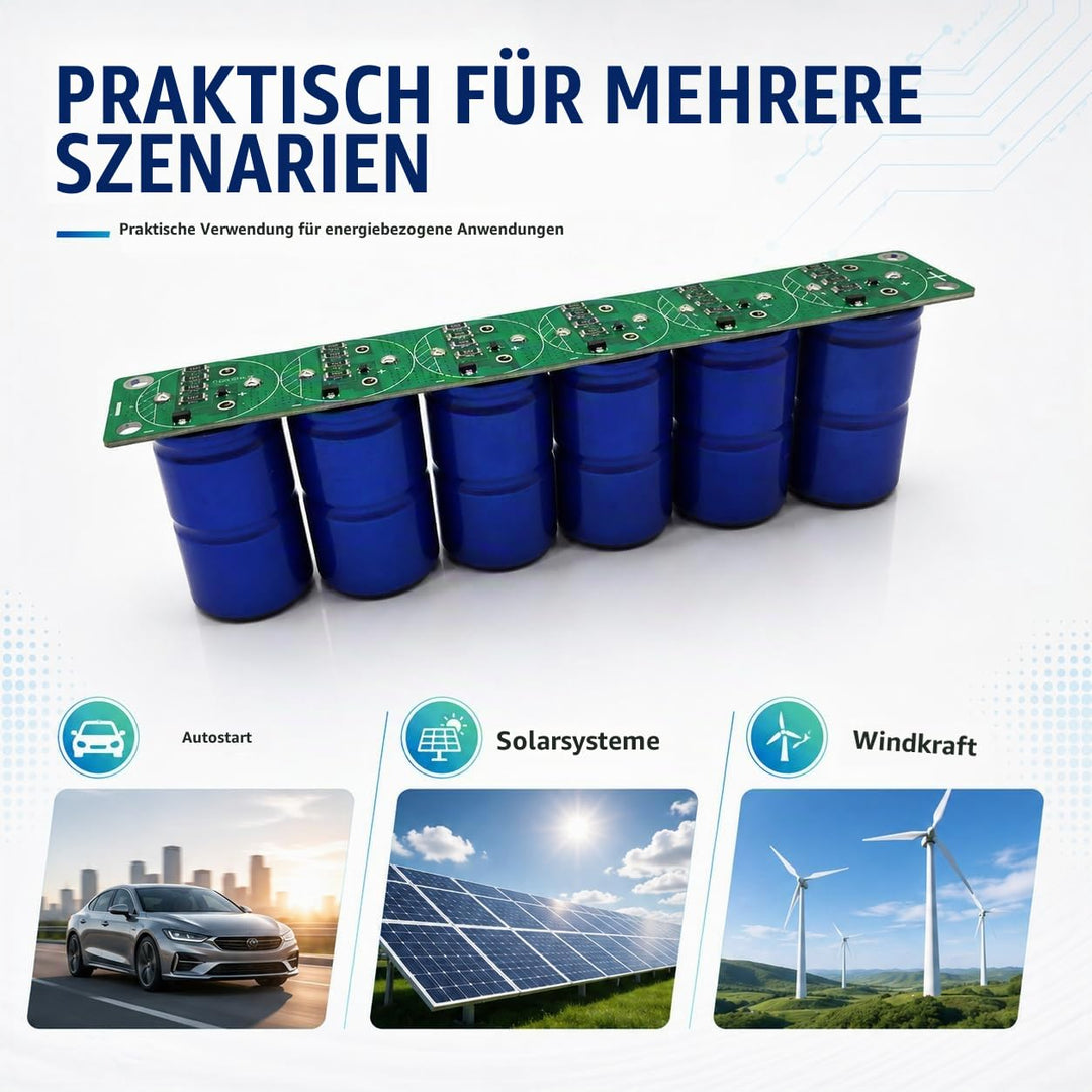 Uadme Super Farad Kondensator, 6pcs/Set 16V 83F Super Farad Kondensator Einreihig 2,7V 500F Elektrol