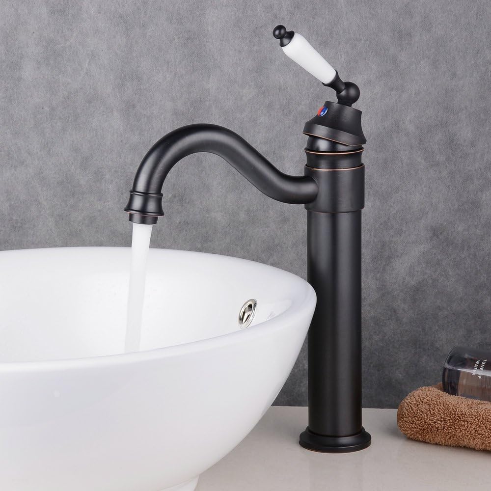 Elegant Klassischer Einhebel Wasserhahn Armatur Waschtischarmatur Für Bad Waschtisch,Schwarz,Beelee
