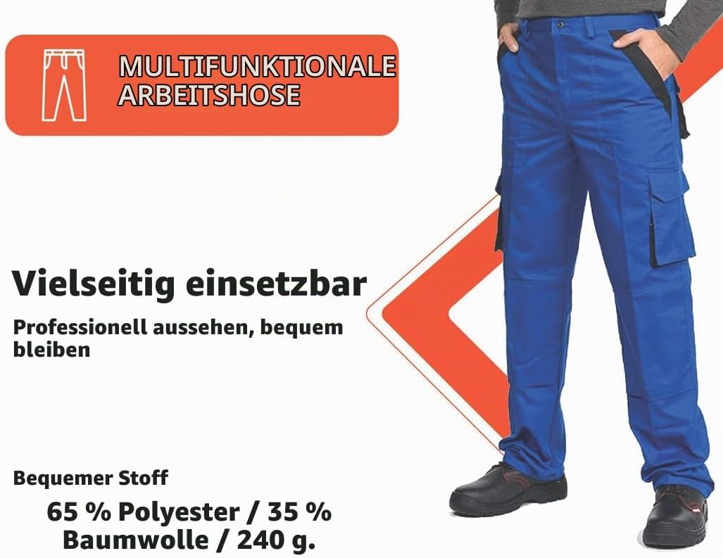 Mazalat Lange Arbeitshose mit Multifunktionstaschen Berufsbekleidung für Handwerker, Maurer, Dachdec