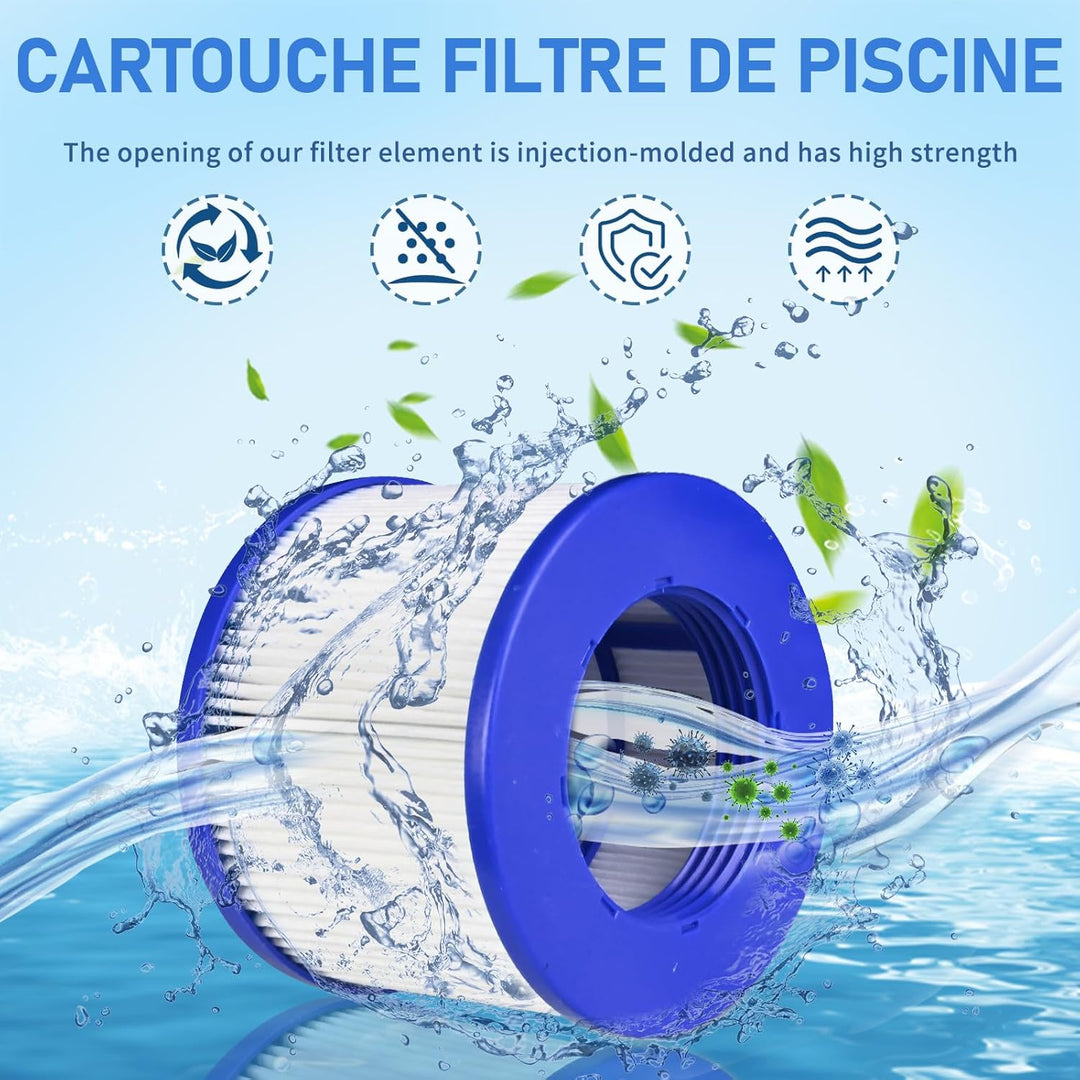 Filterkartuschen für aufblasbares Spa, Filter für Spa Zubehör Clever Spa Filter 75 * 100 mm Höhe 75