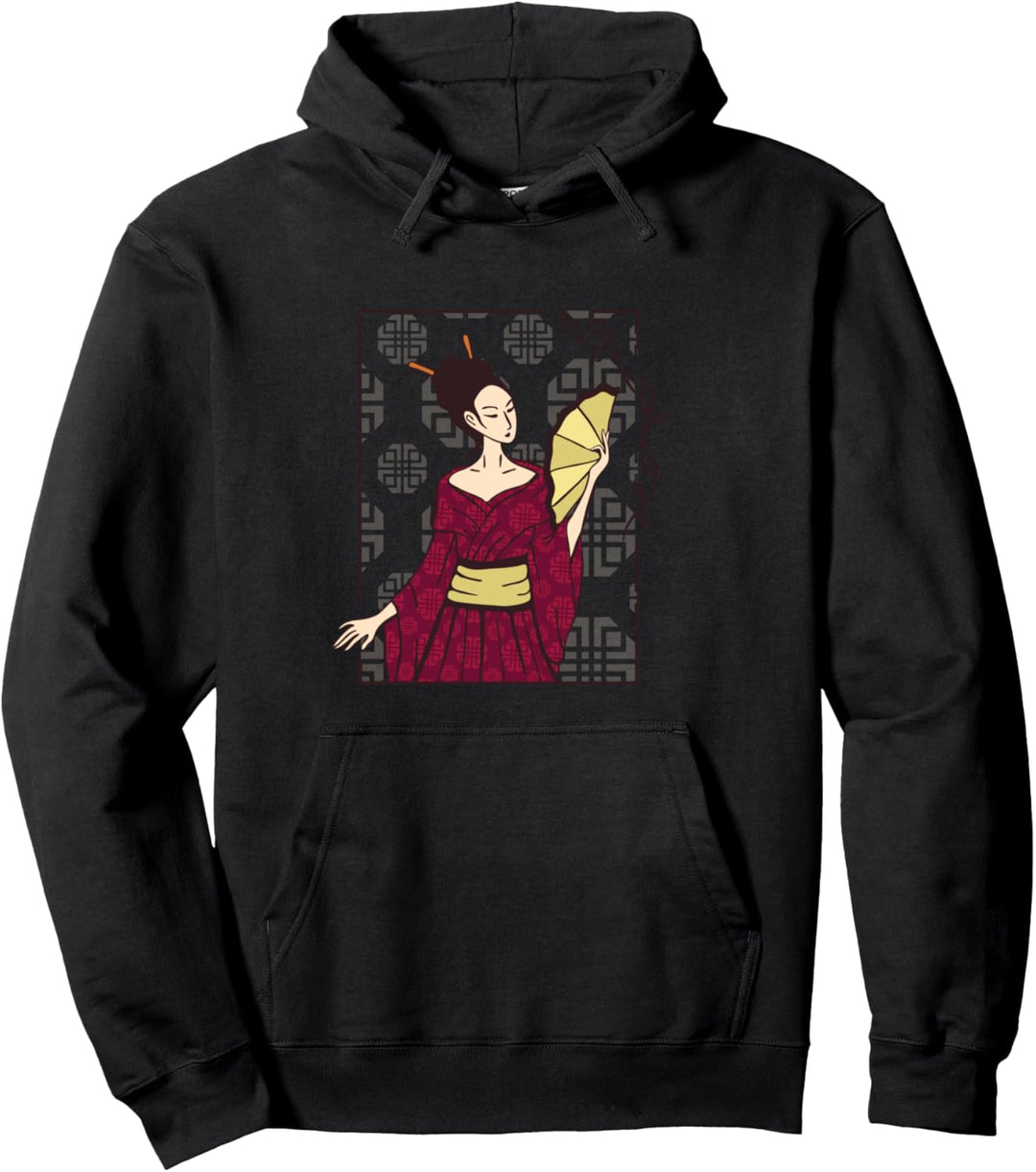 Japanische Geisha - Traditionelle Anime-Manga-Kunst Pullover Hoodie