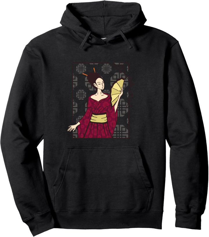 Japanische Geisha - Traditionelle Anime-Manga-Kunst Pullover Hoodie