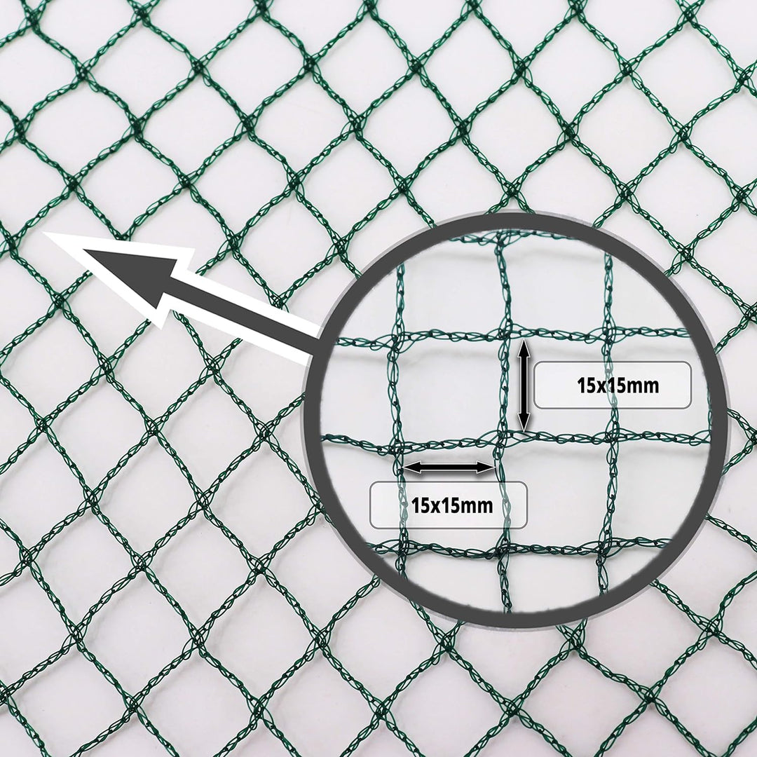 Aquagart® Teichnetz, 8m x 8m, dunkelgrün, engmaschig: Maschenweite 15mm x 15mm, Laubnetz, Teichabdec