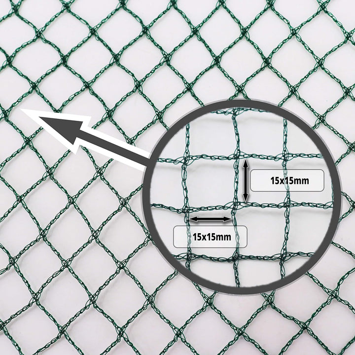 Aquagart® Teichnetz, 5m x 8m, dunkelgrün, engmaschig: Maschenweite 15mm x 15mm, Laubnetz, Teichabdec