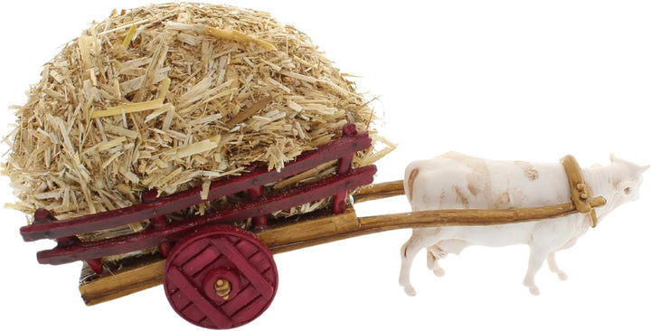 Moranduzzo Wagen mit Heu Geeignet für Krippe 6 cm Massstab 1:32 – MINI 6 – Unzerstörbare Figuren, Ha