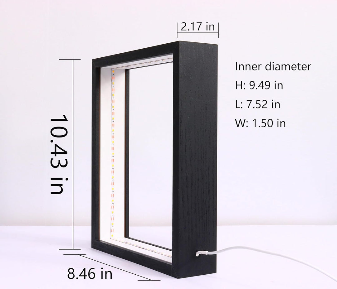 HanYun 3D Bilderrahmen Zum Befüllen mit LED-Lichterketten, 21.5X26.5cm Bilderrahmen Schwarz n tiefer