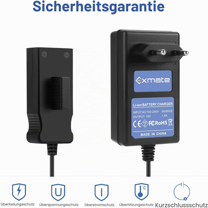 Exmate 18V Ladegerät für Gardena 8878-20 4078500887809 8025-20 574 47 68-01 Gardena Mähroboter R40Li