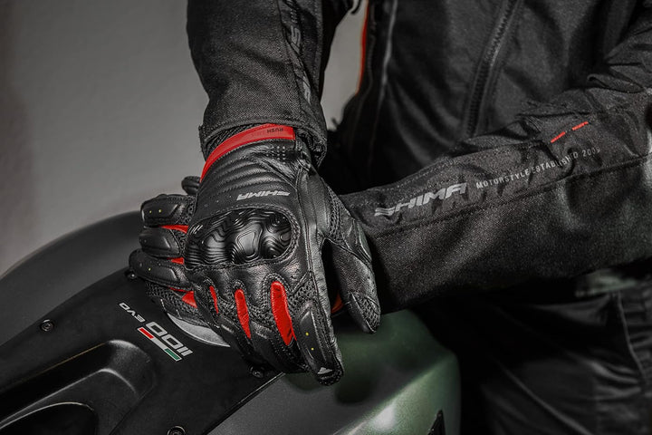 SHIMA RUSH Motorradhandschuhe - Atmungsaktive, Verstärkte, Stadt, Sommer, Touchscreen Handschuhe mit