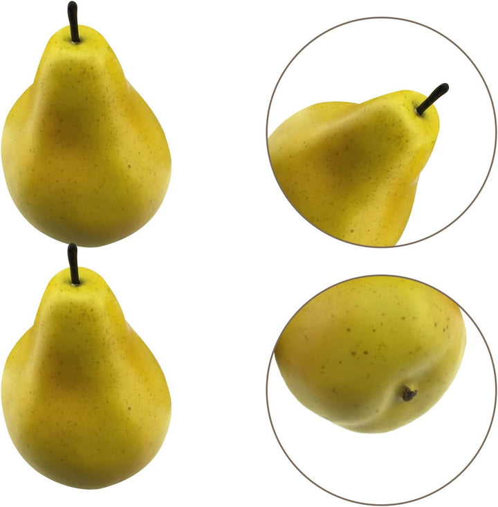 6 Stück Künstliche Birnen Deko 4.33 Zoll Realistische Birnen-Imitat-Dekoration Für Wohnzimmer Kinder
