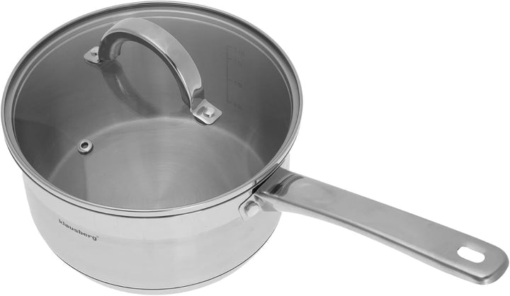 Kochtopf mit Deckel und Griff 0.5 Liter 12cm kb-7131 Edelstahl 0,5 Liter, 0,5 Liter