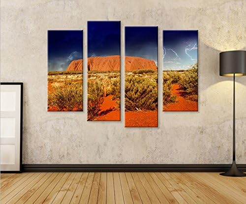 islandburner Bild Bilder auf Leinwand Ayers Rock V2 Australien 4er XXL Poster Leinwandbild Wandbild