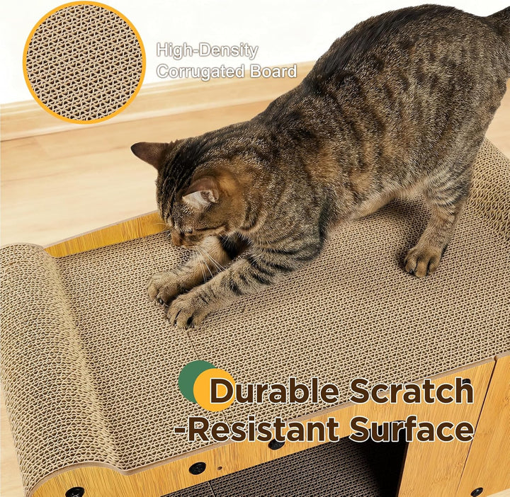 Gimars XXL 59.5cm Kratzbrett Katzenhaus aus Pappe für Katzen, für Wohnungskatzen zum Kratzen und als