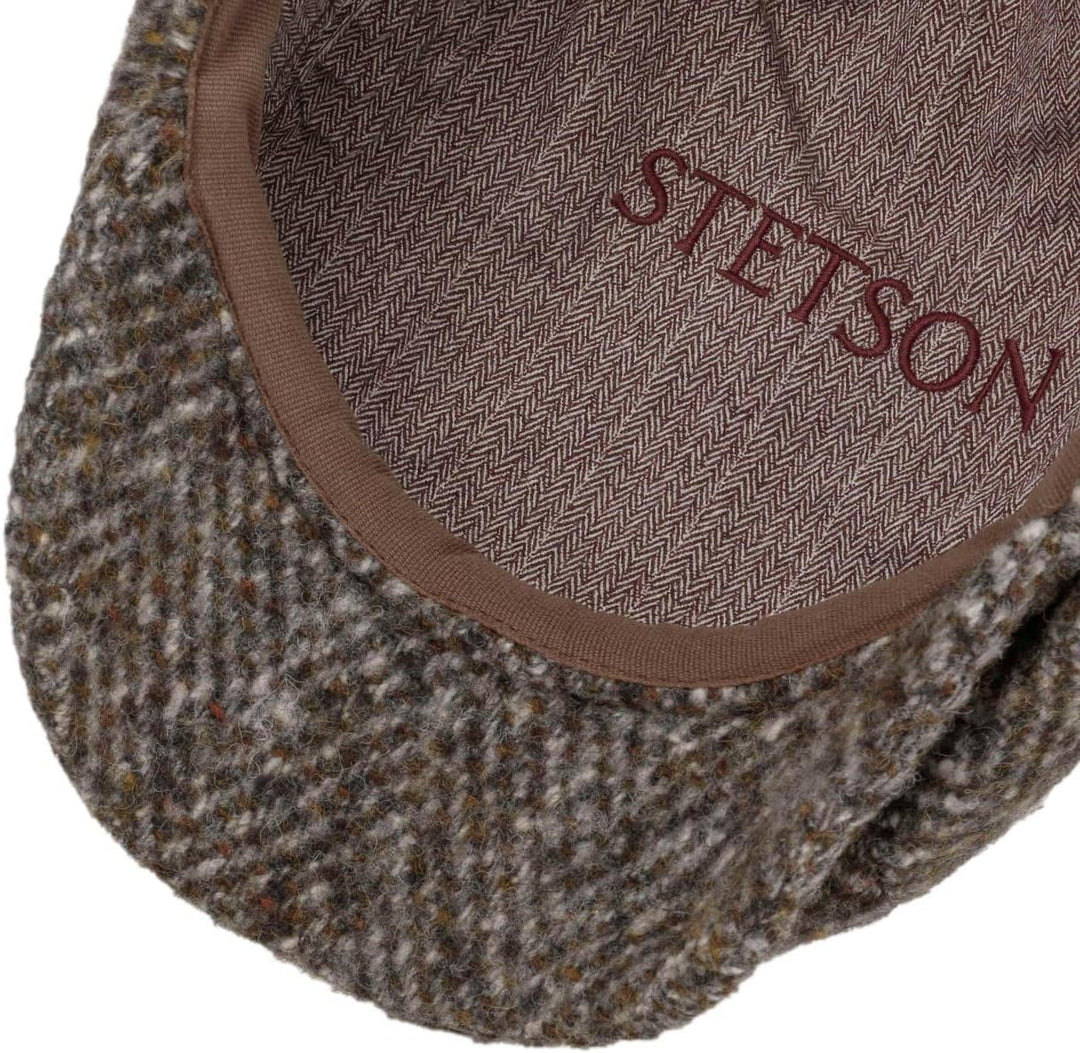 Stetson Hatteras Herringbone Flatcap - Schirmmütze - Klassischer Stil - Herrenmütze aus Schurwolle -