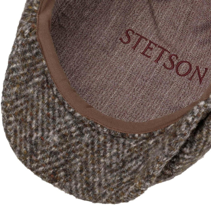 Stetson Hatteras Herringbone Flatcap - Schirmmütze - Klassischer Stil - Herrenmütze aus Schurwolle -
