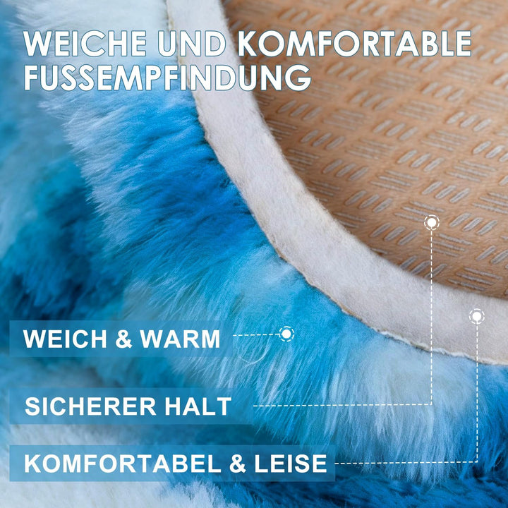ROHATIM Schlafzimmer Plüsch Teppich Rund,Flauschiger Teppich für Wohnzimmer,modernes Wohnzimmer,Mädc